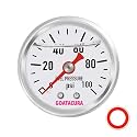 0-100psi Glycerin Filled Fuel Pressure Gauge, 1-1/2" Dial Size, 304 Stainless Steel Case, 1/8" NPT Center Back Mount, with High Accuracy, for Measuring Fuel Pressure
