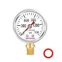 0-1500psi Glycerin Filled Fuel Pressure Gauge, 1-1/2" Dial Size, 304 Stainless Steel Case, 1/8" NPT Lower Mount, with High Accuracy, for Measuring Fuel Pressure…