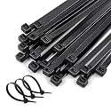 0.19 x 14 inch Cable Ties 1000 PCS, Zip Ties Heavy Duty with 50 lbs Tensile Strength, Self Locking Nylon Cable Straps, UV Resistant, for Indoor & Outdoor Use Black