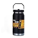 0.42 Gallon Large Insulated Water Bottle with Handle, 54 oz, Black, 1600 ml Tumbler Jug, Insulated Container, Insulated Jar, Leak-Proof, 304 SS Thermal Mug, Hot/Cold Beverages, Sports, Travel, Gym