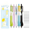 0.5mm Retractable Black Gel Pens, Soft Cushion Grip 5 Pens+6 Refills