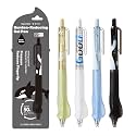 0.5mm Retractable Black Gel Pens, Ergonomic Soft Grip 4 Pack