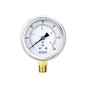 0-60 Psi Low Pressure Gauge, 2.5" Dial Size, 1/4" NPT Lower Mount, 304 Stainless Steel Case, Water Pressure Gauge Test for Water Pump, Pneumatic Air, RV Hose(with Tape)