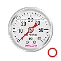 0-60psi Glycerin Filled Fuel Pressure Gauge, 1-1/2" Dial Size, 304 Stainless Steel Case, 1/8" NPT Center Back Mount, with High Accuracy, for Measuring Fuel Pressure