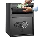 0.8 Cu.Ft Depository Drop Safe - Drop Slot Safes with Front Load Drop,Small Drop Box Safe for Cash and jewelry,13"x11"x9.8",Black