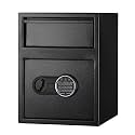 TROPOW 0.8 Cu.Ft Heavy Duty Business Safe,Digital Keypad and Coin Slot,Anti-Theft and Drop-Resistant,Office Security Chest for Cash and Mail,13"x11"x9.8",Black
