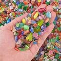 0.88 LB Cat Eye Stones for Aquarium, Polished Aquarium Fish Tank Gravel Rocks Pebbles Crushed Tumbled Stone Chips for Garden|Vase Filler|Fish Turtle Tank Decorations