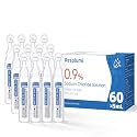 0.9% Sodium Chloride Solution – Normal Saline Solution for Nasal Rinse & General Cleansing, Sterile Preservative-Free, 60 x 5mL Single-Use Vials (300mL / 10.14 fl oz)