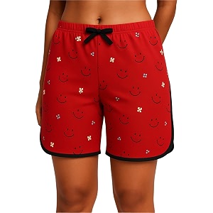 0-degree womens printed lounge shorts  soft cotton-blend nightwear with drawstring waist  lightweight relaxed-fit sleep amp home wear