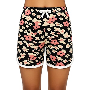 0-degree womens printed lounge shorts  soft cotton-blend nightwear with drawstring waist  lightweight relaxed-fit sleep amp home wear