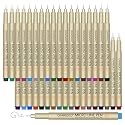 01 Micro Pen, Fine Point Pen with 36 Colors, Waterproof Archival Ink, 0.25mm Fineliner Ink Pens for Artist Illustration, Sketching, Anime, Manga, Technical Drawing and Scrapbooking