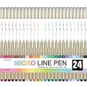 01 Micro Pen, Waterproof Archival Ink, 0.25mm Fineliner Ink Pens for Artist Illustration, Sketching, Anime, Manga, Technical Drawing and Scrapbooking, Fine Point Pen with 24 Colors