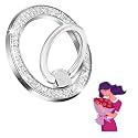 ANEWSIR for MagSafe Phone Grip Magnetic Phone Ring, for iPhone 12-17 Series, Stylish Glitter Silver Series (Silvery+Colorful Stickers) (Silvery+Colorful Stickers 006)