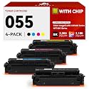 055 Toner Cartridge Replacement for Canon 055 Toner Cartridge Compatible with Color ImageCLASS LBP664Cdw MF741Cdw MF743Cdw MF745Cdw MF746Cdw Printer (with Chip, 4 Pack)
