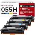 055H Toner Cartridge Set 4-Pack Black Cyan Yellow Magenta Compatible with Canon 055 CRG-055 055H Toner for Canon Color imageCLASS MF743Cdw MF741Cdw MF745Cdw MF746Cdw LBP664Cdw Printer Ink MF743 MF741