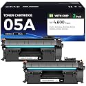 05A Toner Cartridge Black 2-Pack with Chip High Yield Replacement for HP 05A CE505A 05X CE505X Toner Compatible with HP LaserJet P2035 P2035n P2055 P2055d P2055dn P2055x Printer Series Ink All-in-One