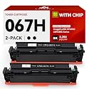 067H Black Toner Cartridge Compatible Replacement for Canon 067H 067 High Capacity Works with Canon Color imageCLASS LBP632Cdw LBP633Cdw MF653Cdw MF654Cdw MF656Cdw LBP630C MF650C Series 2-Pack Black