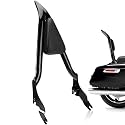 09-25 One-Piece Passenger Backetst Sissy Bar Fits Harley Street Glide Road Glide Electra Glide Road King Electra Models, Gloss black