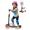 Kick Scooter for Kids Ages 3-8,3-Wheel Foldable Scooter with Adjustable Height Handlebars,LED Light-Up PU Wheels,Wide Anti-Slip Deck,Lean-to-Steer - Toy Gifts for Kids