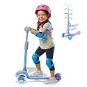 Kick Scooter for Kids Ages 3-8,3-Wheel Foldable Scooter with Adjustable Height Handlebars,LED Light-Up PU Wheels,Wide Anti-Slip Deck,Lean-to-Steer - Toy Gifts for Kids