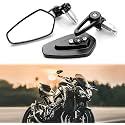 CNC Aluminium 7/8" Universal Motorbike Motorcycle Handle Bar End Rearview Side Mirror for All Bikes and Motorcycle, BLACK Pentagonal