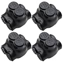 1/0-14AWG Insulated 2 Port Inline Splice Connector Black Wire Connectors,Allen Hex 3/16" Insulated Cable Connectors Pre-Loaded Oxide Inhibitors,UL Listed(4pcs)