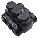 1/0-14AWG Insulated 3 Port Inline Splice Connector Black Wire Connectors,Allen Hex 3/16" Insulated Cable Connectors Pre-Loaded Oxide Inhibitors,UL Listed(1pcs)