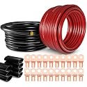 1/0 Gauge Battery Cable Kit 40ft Red/Black 1/0 AWG CCA Power &amp; Ground Wire