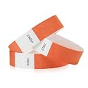 1,000 WristCo Coral Red Tyvek Wristbands for Events