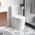 One-Piece Toilet with Siphonic S-Trap and Dual-Flush System