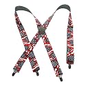 Hold-Up Classic Series 1 1/2 Inch Wide X-Back Suspenders with No-Slip Clips