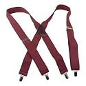 Hold-Up Classic Series 1 1/2 Inch Wide X-Back Suspenders with No-Slip Clips