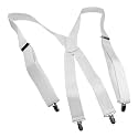 Hold-Up Classic Series 1 1/2 Inch Wide X-Back Suspenders with No-Slip Clips