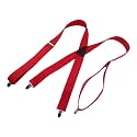 Hold-Up Classic Series 1 1/2 Inch Wide X-Back Suspenders with No-Slip Clips