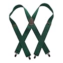 Hold-Up Classic Series 1 1/2 Inch Wide X-Back Suspenders with No-Slip Clips