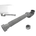 1 1/2 Inch Tub Drain Kit with Low Profile P Trap,Flexible Drain Pipe for Freestanding Tub, RV Shower, Clawfoot Tub - Low Profile Shower Drain Kit, Easy Installation