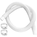 1-1/4 Inch x 3ft Foot Long White Above Ground Pool Flex Connection Hose with 2 Metal Clamps for Pump 330 GPH, 530 GPH, and 1,000 GPH Compatible with Intex Coleman Summer Waves Pool Skimmer (1)