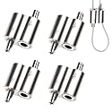 1/16 Inch Cable Clamps, 1/16" M3 304 Stainless Steel Wire Rope Cable Clip Clamp, Two Way Wire Rope Clips for 1/16 Inch (1.5mm-2.0mm) Wire Rope for Holiday Decorations for Outdoors/Indoors - 4 PCS