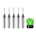 1/16 Router Bit 1/4 Shank, 1/16 CNC Router Bits 1/4 Shank, 1/16 Upcut CNC Bit, Up Cut Spiral Router Bits 1/4 , Solid Carbide Router Bits 1/4, Ideal for Wood Inlay, Plunge Plastic 5PCS