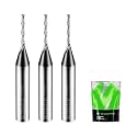1/16 Router Bit 1/4 Shank, 1/16 CNC Router Bits 1/4 Shank, 1/16 Upcut CNC Bit, Up Cut Spiral Router Bits 1/4 , Solid Carbide Router Bits 1/4, Ideal for Wood Inlay, Plunge Plastic 3PCS