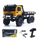 1/18 Remote Control Off Road Car 6X6 RC Flatbed Truck 2Speed Gearbox ESC 280 Brushed Motor 6CH Radio RTR Hobby Grade Model for Ages 14+(Desert Sand)