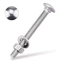 1/2-13 x 3-1/2" Carriage Bolts Kits, Grade A2-70, 304 Stainless Steel Carriage Screws with Hex Nuts and Washers, Round Head Square Neck, Coarse Thread, 4 Sets