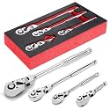 1/2 3/8 1/4 Inch Drive Ratchet Set 4Pcs Flex Head Ratchet Set
