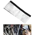 1/2" I.D. x 3.3FT Aluminized Wire Heat Shield Sleeve Wrap, Split Hook and Loop Thermal Shroud for Car Fuel Lines, Spark Plug Wires, A/C Hoses, 1200°F High Temp Insulation Shield, Silver