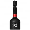 BLACK CANYON 1/2 Inch Magnetic Impact Nut Driver, 6 Inch Long Reach Nut Setter with 1/4 Inch Hex Shank, CR-V Steel Socket Bit for Impact Driver and Drill, 1 Piece