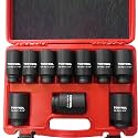 TONYNOL 1/2" Drive Deep Impact Socket Set,6‑Point,SAE 1‑1/16"‑1‑5/8",10Pcs