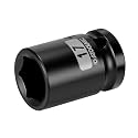 1/2 Inch Drive x 17mm Shallow 6PT CR-MO Impact Socket for Removing Axle nut