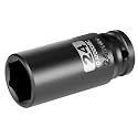 1/2 Inch Drive x 24mm Deep 6PT CR-MO Impact Socket for Removing Axle nut