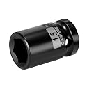 1/2 Inch Drive x 15mm Shallow 6PT CR-MO Impact Socket for Removing Axle nut