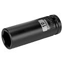 1/2 Inch Drive x 19mm Deep 6PT CR-MO Impact Socket for Removing Axle nut